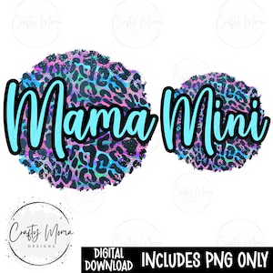 Sublimación de mamá y mini, ¡AMBOS archivos incluidos! Mamá y mini PNG, PNG de niño pequeño, Archivo de sublimación, Descarga digital, PNG atrevido, Mami png