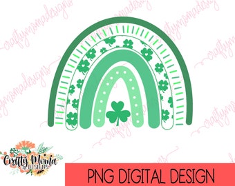 St. Patricks Day png | Green Boho Rainbow | St. Patricks Sublimation Design