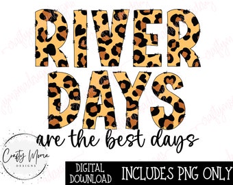 River Days Leopard PNG - River Sublimation Design - Instant Digital Download | River Shirt PNG | Summer PNG