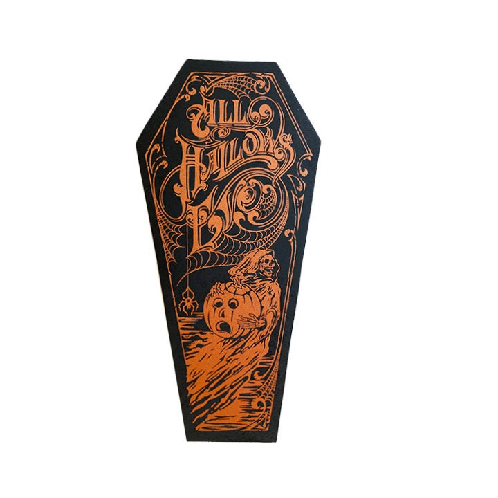 All Hallows Eve Wood Coffin Cutout Etsy All hallows eve wood coffin cutout etsy
