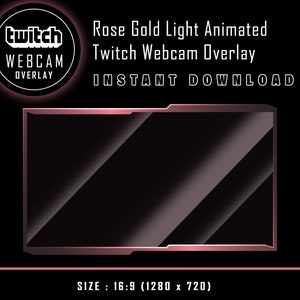 ピンク ローズ ゴールド アニメーション Twitch ウェブカメラ オーバーレイ (WEBM および PNG)