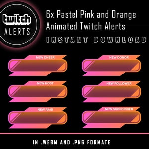 Animated Pastel Pink Twitch Alerts: Streamer Slider Windows (WEBM & PNG)