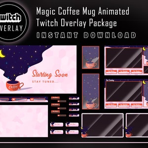 Magic Coffee Mug Animated Twitch Overlay Package
