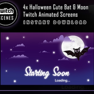 Halloween-Fledermaus Twitch Animierte Bildschirme | Stromlauf, der bald Szene beginnt