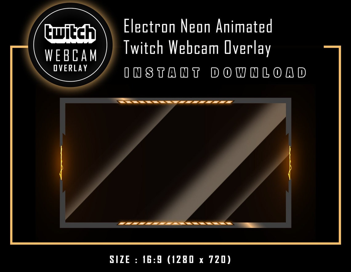Electron Desktop Overlay Electron Neon Animated Twitch Webcam Overlay (instant Download) - Etsy