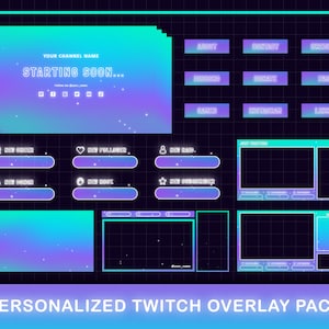 Custom Magic Particles Twitch Overlay Package: Animated Scenes & Alerts