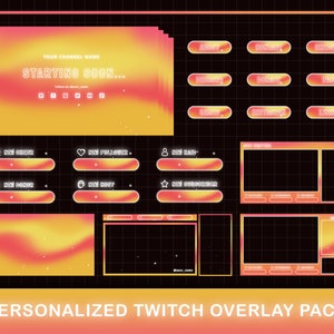 Custom Twitch Overlay Package - Orange Magic Particles Twitch Streaming Package | Animated Twitch Alerts and Scenes