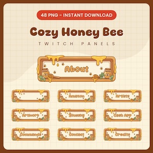 Mysiga Honey Bee Twitch-paneler | Beehive Stream-panelset