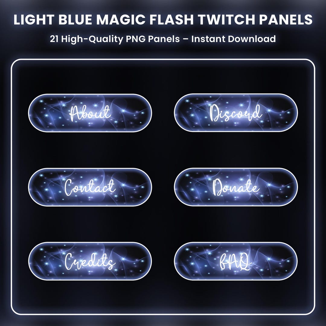 Light Blue Magic Flash Twitch Panels: Cozy Kawaii Stream (digital ...
