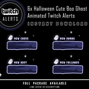Twitch Alerts Animated - Halloween Cute Ghost/ Cute Boo Animated Twitch Streaming Alerts