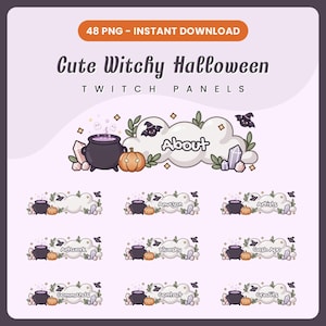 魔女のハロウィンTwitchパネル | コテージコアパネル | 居心地の良いストリーマーパネル