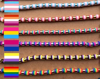 Clay Bead Pride Bracelet | Rainbow Bracelet | Heishi Bracelet