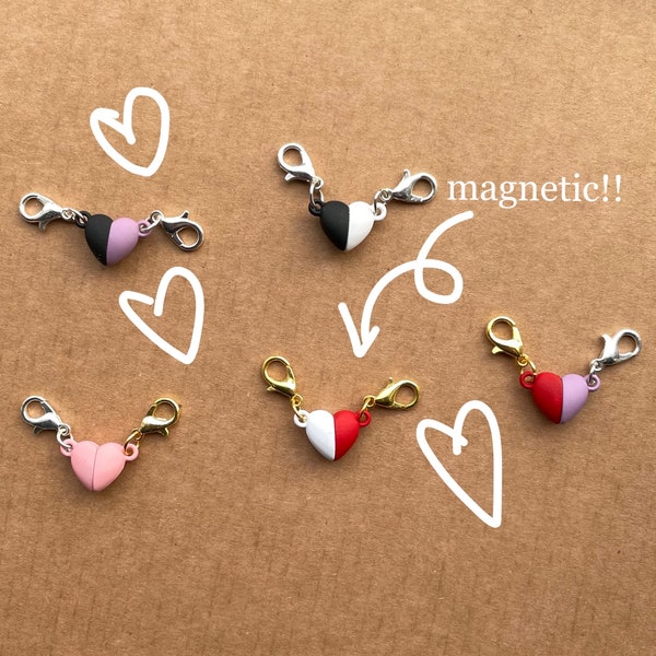 Magnetic Heart Charms | Matching Heart Charms | Matching Keychain