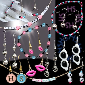 Harry | Kissco Jewelry | Disco Earrings | Necklace | Kiss & Disco Bracelet | HS | Beaded | Music | Album | Occasionally | Together Tour