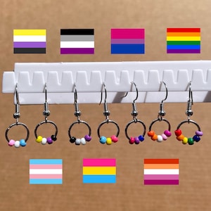 Pride Earrings | Rainbow Earrings | Simple Pride Jewelry | Bi Pride | Trans Pride | Hoop Earrings