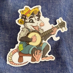 Banjo Possum Vinyl Sticker Decal