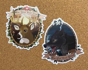 Vinyl Hedersmärken Klistermärken Buck & Wolf