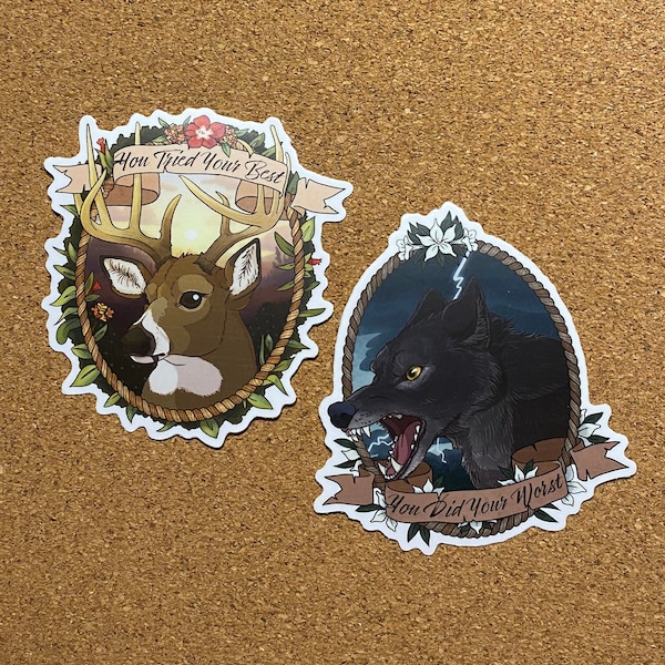 Vinyl Red Dead Honor Badges Stickers Buck & Wolf