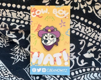 Cowboy Hat Cattle Dog Enamel Pin