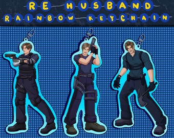 RE Husband Rainbow Epoxy Acrylic Keychain