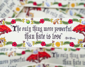 BB “Love Is More Powerful Than Hate” Vinyl Bumper Sticker (Waterproof/ UV Resistant)