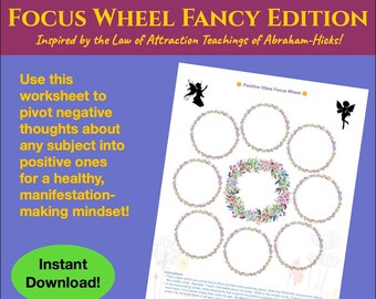Law of Attraction Positive Vibes Focus Wheel - Inspired by the teachings of Abraham-Hicks. Fancy Edition!