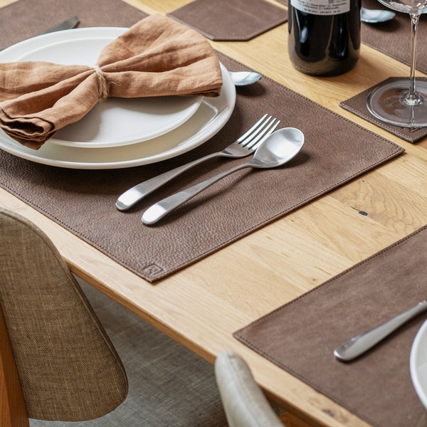 Leather Placemats Etsy