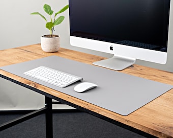 Recycled Leather Desk Mat • Personalized Custom Desk Pad • Waterproof • Office Desk Blotter • Writing Pad • Giftable • Does not scratch