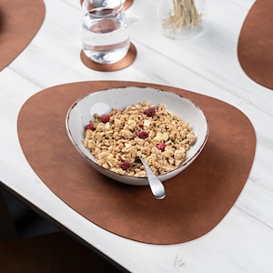 Handmade Recycled Leather Placemats • Waterproof and Robust •  For Bar and Dining • Home Décor • Easy to clean • Child-Proof • Oval