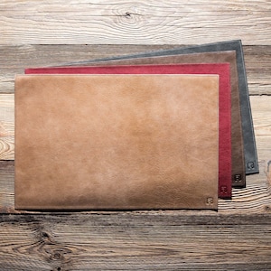 Handmade Genuine Leather Rectangular Placemats • Waterproof and Robust • Oil Absorbent •  For Bar and Dining • Home Décor • Easy to clean