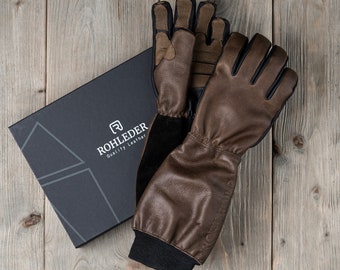 Soft Leather BBQ Gloves • Kevlar Inlay • Personalized Gift • Heat resistant • Tactile • High Quality Gift Box • Present for BBQ Chef