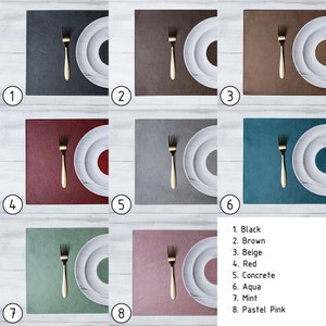 Sets de table rectangulaires en cuir véritable faits à la main Imperméables et robustes Absorbants d'huile Pour bar et salle à manger Décoration d'intérieur Facile à nettoyer image 8