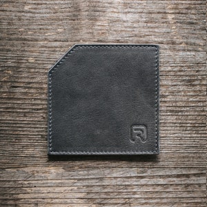 HAND-SEWN Leather Coaster Waterproof and Robust Suede Lining For Bar and Table Great Barware Gift image 4