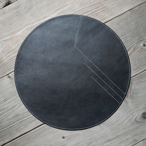 Handmade Genuine Leather Round Placemats • Waterproof, Washable and Robust • Oil Absorbent •  For Coffee and Dining Table • Easy to clean