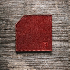 HAND-SEWN Leather Coaster Waterproof and Robust Suede Lining For Bar and Table Great Barware Gift image 6
