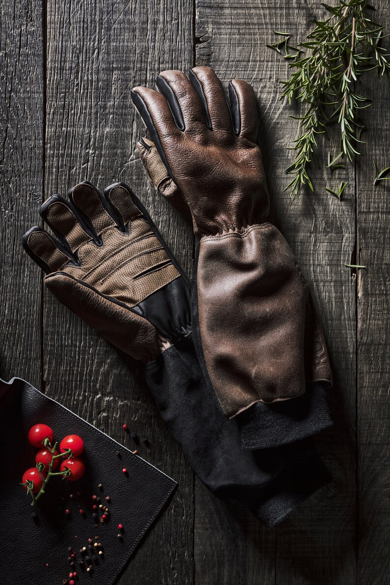 Leather BBQ Glove Ideal Grip and Protects Against Contact Heat Etsy