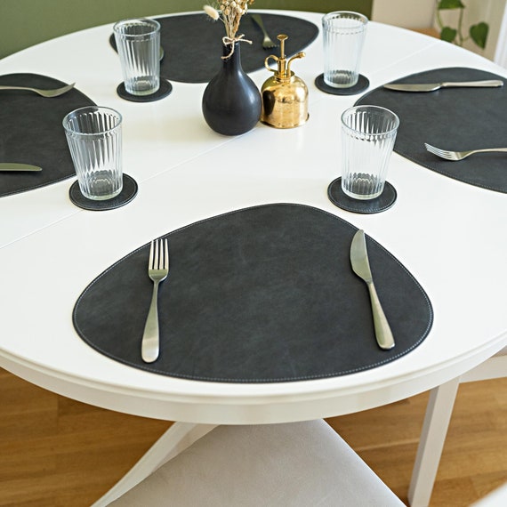6 Sets De Table Ovale Similicuir - Imperméable Et Antidérapant - Protection Table Cuisine