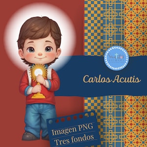 Download een illustratie van Carlos Acutis, de jonge heilige van Italië, in aquarel, PNG, digitale clipart. Religieuze devotie. Gezegend met computers.