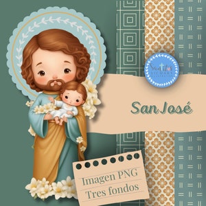 San José: Protector y Guía - Ilustración Descargable PNG de san Jose, diseño de Camisetas, Tarjetas de Primera Comunión y Bautismo