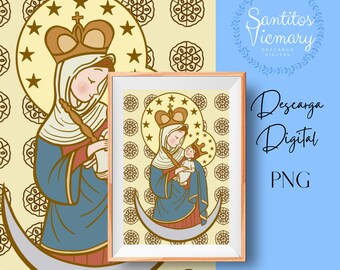 Virgin of Chiquinquira / Digital Download / Venezuelan Virgin / Maracaibo - Zulia / patron saint of Colombia / Our Lady of the Rosary.