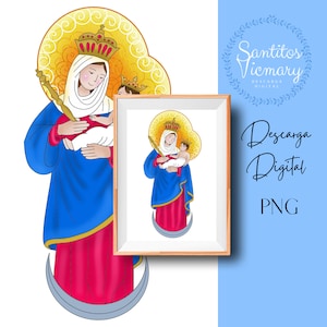 Virgen de Chiquinquirá/ descarga digital/ dibujo de la virgen de Chiquinquirá/ Virgen venezolana.