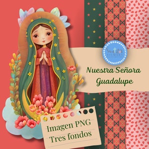 Vergine di Guadalupe, download digitale, nostra signora di Guadalupe, lupita, dipingi nostra signora di Guadalupe, battesimo, invito alla prima comunione.