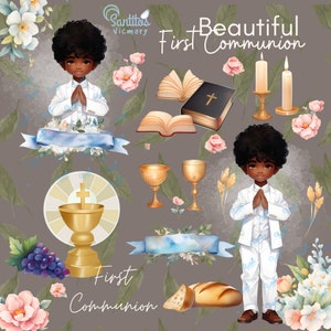 First Communion Boy Clipart / Charm and Joy in Every Detail