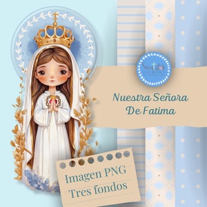 Immagine PNG della Vergine di Fatima: arte religiosa, devozione cattolica, decorazione spirituale, dono religioso"