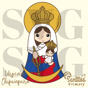 Virgin of Chiquinquirá Illustration - Timeless Beauty in SVG and PNG Formats.