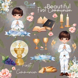 Digital Download Illustration for First Communion, Religious Art for Special Events and Custom Projects
