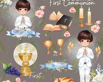 Digital Download Illustration for First Communion, Religious Art for Special Events and Custom Projects
