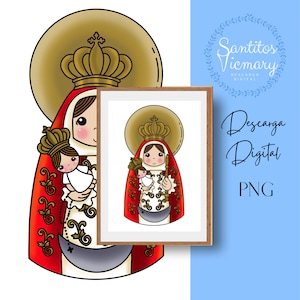 Nostra Signora di Candelaria / download digitale / santa patrona di Tenerife / Vergine di Candelaria Morena / Vergine Maria PNG / illustrazione Maria.