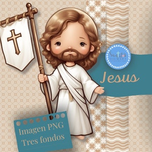 Jezus Pasen aquarel clipart christelijke elementen PNG illustratie versierd papier de herrezen schattige items afdrukken in downloadbare