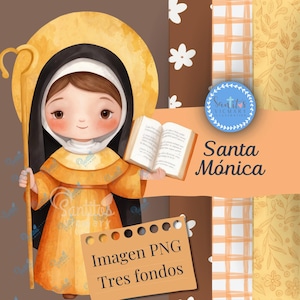 Saint Monica Digitaler Download | Katholische Clipart PNG | Religiöse Kunstwerke für Gebetskarten, Einladungen und Geschenke, Santa Monica.